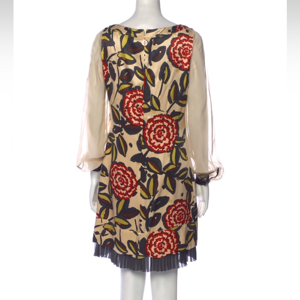 Tory Burch floral shift dress with pleated hem